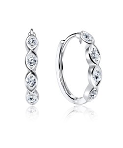 CZ Silver Huggies Earring HO-1631